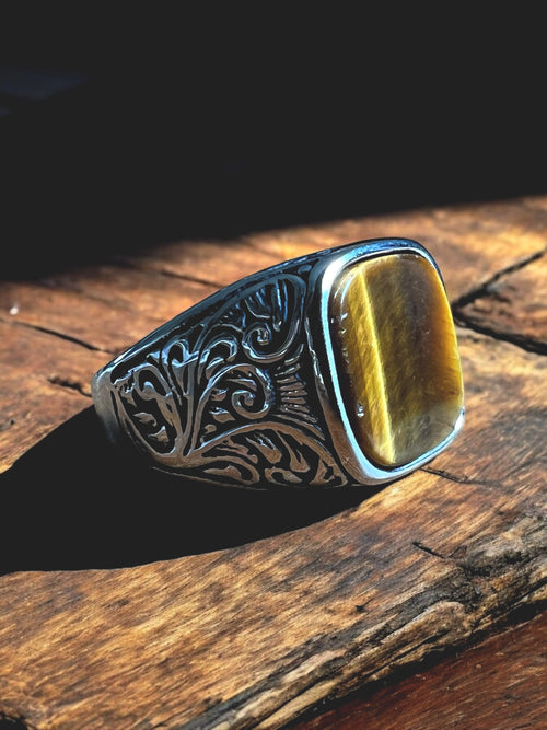 Tiger Eye Signet Ring