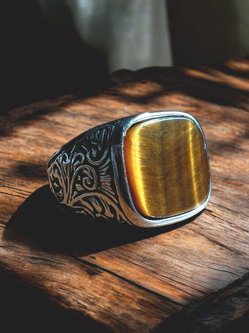 Tiger Eye Signet Ring