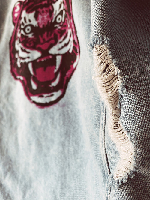 "Eye Of The Tiger" - Denim Jacket