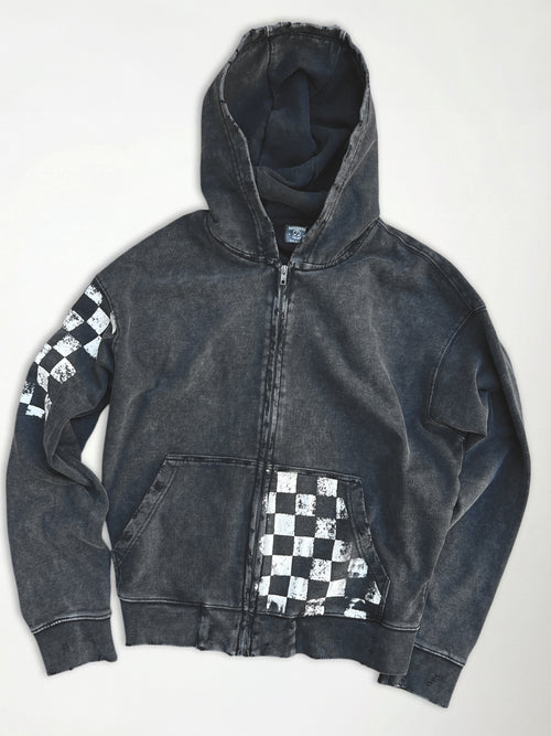 CHECKMATE- DISTRESSED HOODIE
