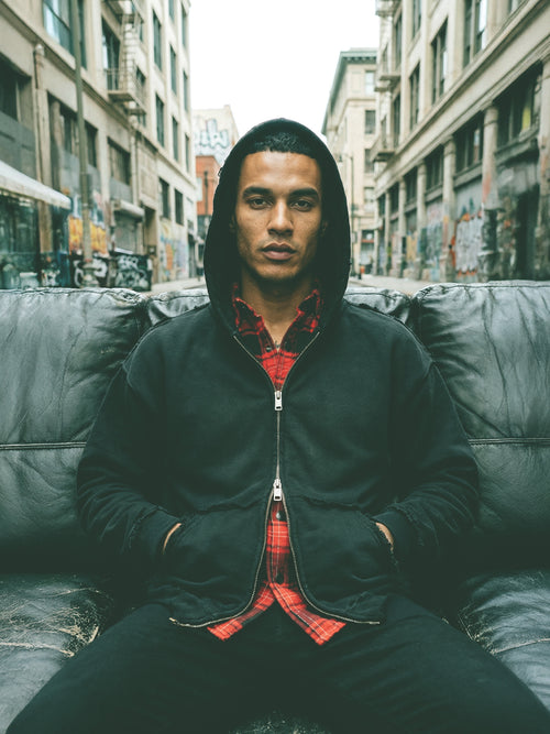"The Remnant" Double Zip Distressed Hoodie Blank